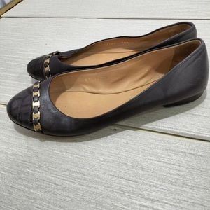 Ferragamo authentic dark purple flat woman shoes ballorina